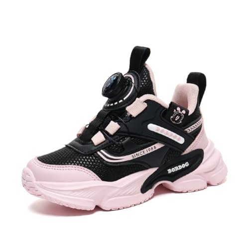 Kinder JungenWasserdichtes Leder Walkingschuhe Turnschuhe Fitnessstudio Sportschuhe Sneaker Running Straßenlaufschuhe Fashion Leichtgewichts Rosa EU 38 von Twinice