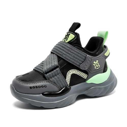 Kinder JungenWasserdichtes Leder Walkingschuhe Turnschuhe Fitnessstudio Sportschuhe Sneaker Running Straßenlaufschuhe Fashion Leichtgewichts Schwarz EU 28 von Twinice