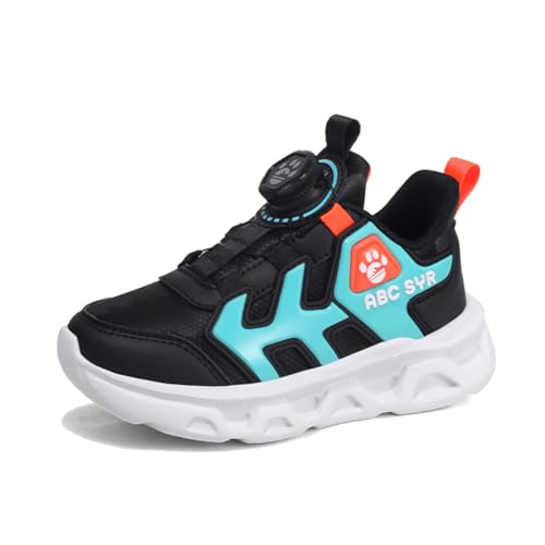 Kinder JungenWasserdichtes Leder Walkingschuhe Turnschuhe Fitnessstudio Sportschuhe Sneaker Running Straßenlaufschuhe Fashion Leichtgewichts Schwarz EU 33 von Twinice