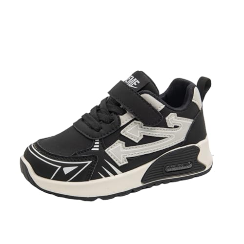 Kinder JungenWasserdichtes Leder Walkingschuhe Turnschuhe Fitnessstudio Sportschuhe Sneaker Running Straßenlaufschuhe Fashion Leichtgewichts Schwarz EU 35 von Twinice