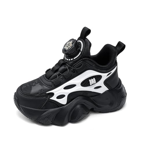 Kinder JungenWasserdichtes Leder Walkingschuhe Turnschuhe Fitnessstudio Sportschuhe Sneaker Running Straßenlaufschuhe Fashion Leichtgewichts Schwarz EU 37 von Twinice