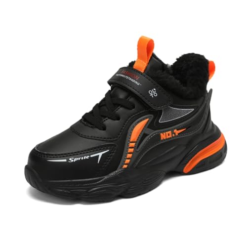 Kinder JungenWasserdichtes Leder Walkingschuhe Turnschuhe Fitnessstudio Sportschuhe Sneaker Running Straßenlaufschuhe Fashion Leichtgewichts Schwarz EU 38 von Twinice