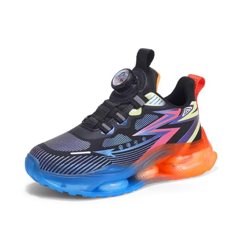 Kinder JungenWasserdichtes Leder Walkingschuhe Turnschuhe Fitnessstudio Sportschuhe Sneaker Running Straßenlaufschuhe Fashion Leichtgewichts Schwarz EU 39 von Twinice