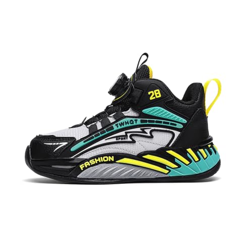 Kinder JungenWasserdichtes Leder Walkingschuhe Turnschuhe Fitnessstudio Sportschuhe Sneaker Running Straßenlaufschuhe Fashion Leichtgewichts Schwarz und Blau EU 28 von Twinice