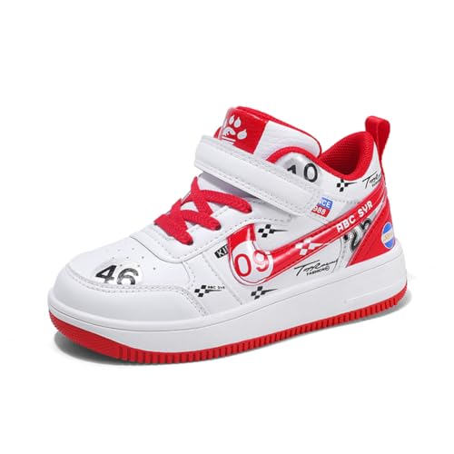 Kinder JungenWasserdichtes Leder Walkingschuhe Turnschuhe Fitnessstudio Sportschuhe Sneaker Running Straßenlaufschuhe Fashion Leichtgewichts Weiß-Rot EU 34 Kinder JungenWasserdichtes Leder Walkingschuhe Turnschuhe Fitnessstudio Sportschuhe Sneaker Running Straßenlaufschuhe Fashion Leichtgewichts Weiß-Rot EU 34 von Twinice