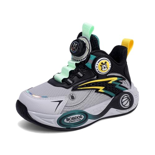 Kinder JungenWasserdichtes Leder Walkingschuhe Turnschuhe Fitnessstudio Sportschuhe Sneaker Running Straßenlaufschuhe Fashion Leichtgewichts grau EU 38 von Twinice