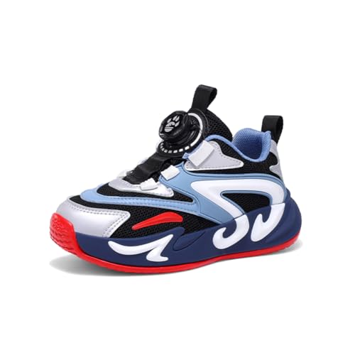 Kinder JungenWasserdichtes Leder Walkingschuhe Turnschuhe Straßenlaufschuhe Fashion Fitnessstudio Sportschuhe Sneaker Running Leichtgewichts Blau EU 32 von Twinice