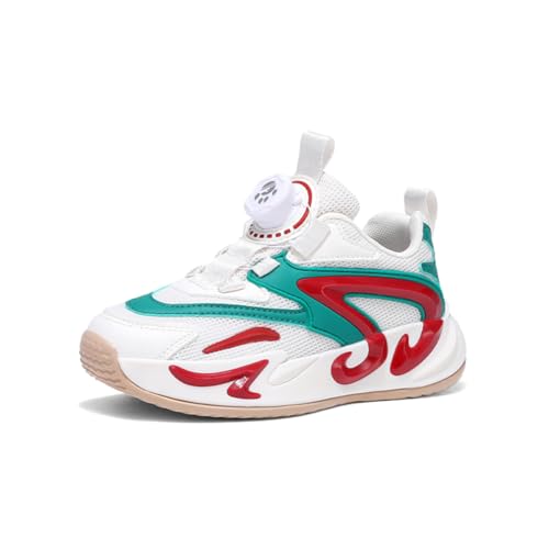 Kinder JungenWasserdichtes Leder Walkingschuhe Turnschuhe Straßenlaufschuhe Fashion Fitnessstudio Sportschuhe Sneaker Running Leichtgewichts Rot EU 38 von Twinice