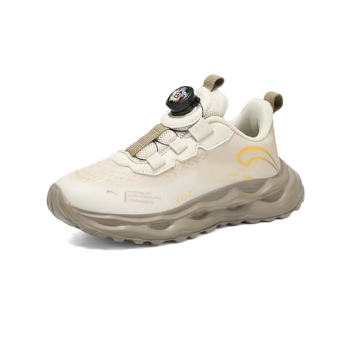Kinder Turnschuhe Mädchen Jungen Sportschuhe Leicht Laufschuhe Atmungsaktiv Outdoor Basketballschuhe Walkingschuhe Fitnessschuhe Sneaker Schuhe Hallenschuhe Jungenschuhe Unisex Beige 32EU von Twinice