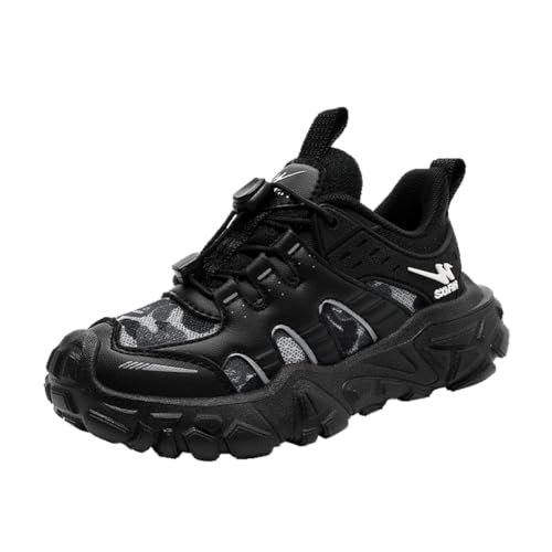 Kinder Turnschuhe Mädchen Jungen Sportschuhe Leicht Laufschuhe Atmungsaktiv Outdoor Fitnessschuhe Sneaker Basketballschuhe Walkingschuhe Schuhe Hallenschuhe Jungenschuhe Unisex Schwarz 39EU von Twinice