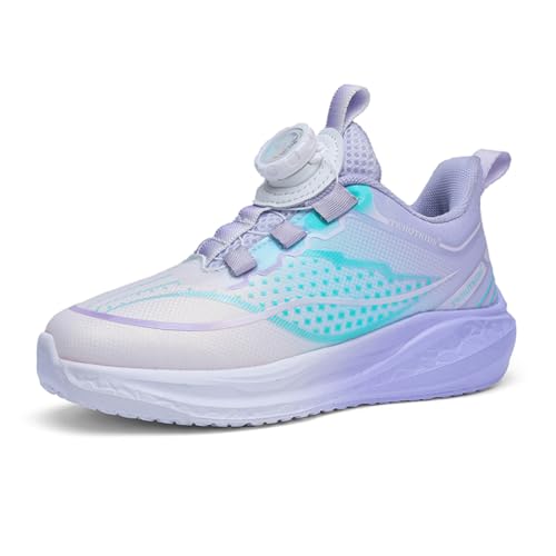 Kinder Turnschuhe Mädchen Jungen Sportschuhe Leicht Laufschuhe Atmungsaktiv Outdoor Fitnessschuhe Sneaker Basketballschuhe Walkingschuhe Schuhe Hallenschuhe Jungenschuhe Unisex Violett 36EU von Twinice