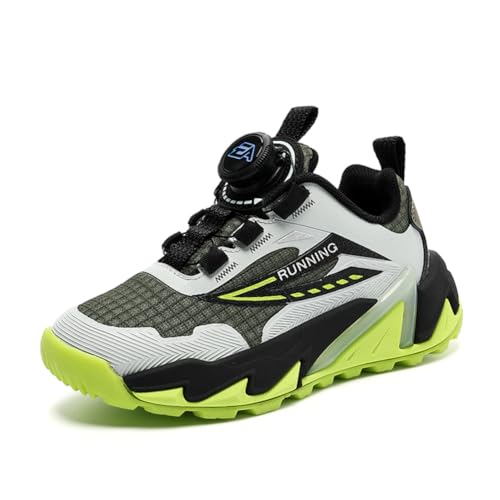 Kinder Turnschuhe Mädchen Jungen Sportschuhe Leicht Laufschuhe Atmungsaktiv Outdoor Fitnessschuhe Sneaker Schuhe Hallenschuhe Basketballschuhe Walkingschuhe Jungenschuhe Unisex Armeegrün 30EU von Twinice