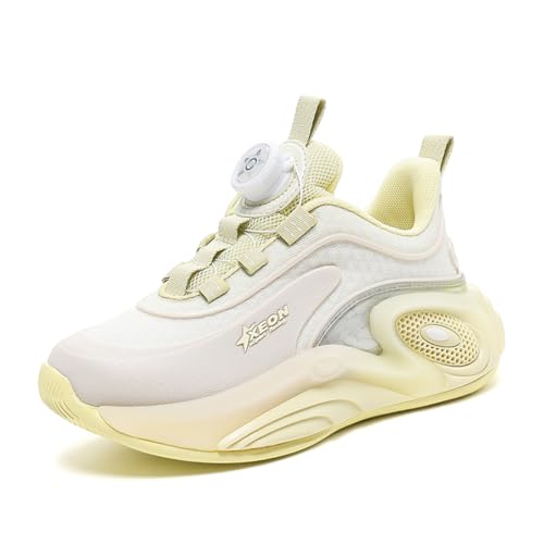 Kinder Turnschuhe Mädchen Jungen Sportschuhe Leicht Laufschuhe Atmungsaktiv Outdoor Fitnessschuhe Sneaker Schuhe Hallenschuhe Basketballschuhe Walkingschuhe Jungenschuhe Unisex Beige 40EU von Twinice