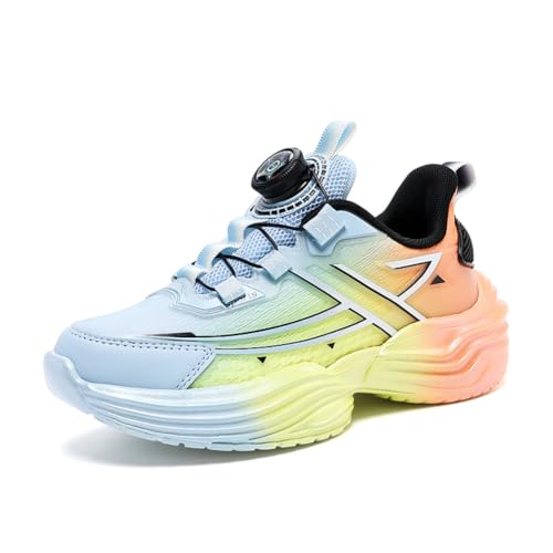 Kinder Turnschuhe Mädchen Jungen Sportschuhe Leicht Laufschuhe Atmungsaktiv Outdoor Fitnessschuhe Sneaker Schuhe Hallenschuhe Basketballschuhe Walkingschuhe Jungenschuhe Unisex Blau 38EU von Twinice