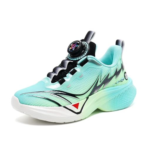 Kinder Turnschuhe Mädchen Jungen Sportschuhe Leicht Laufschuhe Atmungsaktiv Outdoor Fitnessschuhe Sneaker Schuhe Hallenschuhe Basketballschuhe Walkingschuhe Jungenschuhe Unisex Grün 34EU von Twinice