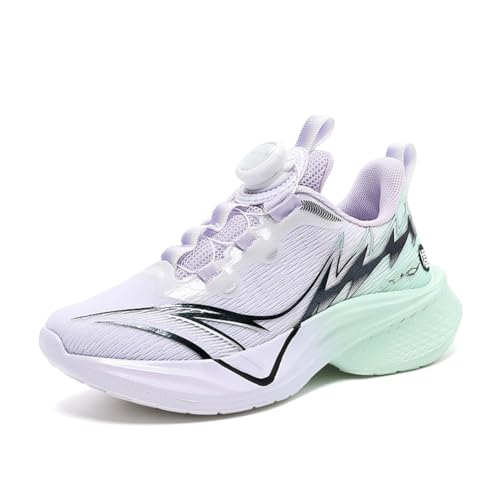 Kinder Turnschuhe Mädchen Jungen Sportschuhe Leicht Laufschuhe Atmungsaktiv Outdoor Fitnessschuhe Sneaker Schuhe Hallenschuhe Basketballschuhe Walkingschuhe Jungenschuhe Unisex Lila 33EU von Twinice