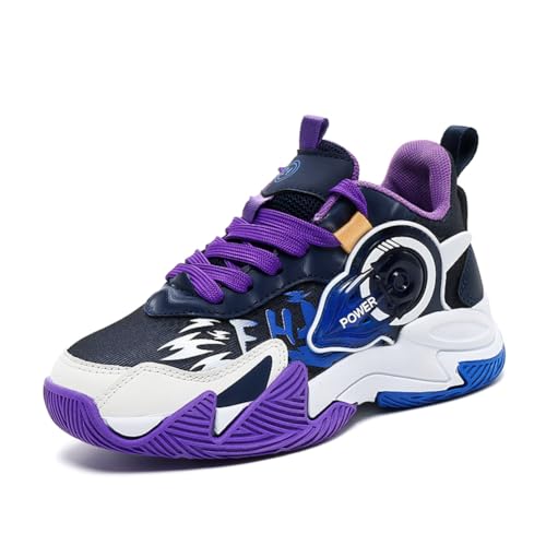 Kinder Turnschuhe Mädchen Jungen Sportschuhe Leicht Laufschuhe Atmungsaktiv Outdoor Fitnessschuhe Sneaker Schuhe Hallenschuhe Basketballschuhe Walkingschuhe Jungenschuhe Unisex Lila 37EU von Twinice