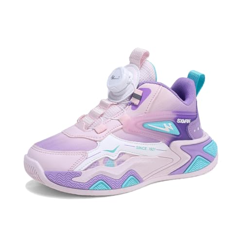 Kinder Turnschuhe Mädchen Jungen Sportschuhe Leicht Laufschuhe Atmungsaktiv Outdoor Fitnessschuhe Sneaker Schuhe Hallenschuhe Basketballschuhe Walkingschuhe Jungenschuhe Unisex Lila EU 38 von Twinice