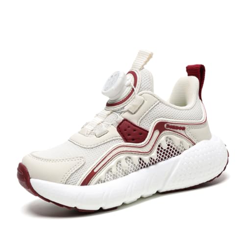 Kinder Turnschuhe Mädchen Jungen Sportschuhe Leicht Laufschuhe Atmungsaktiv Outdoor Fitnessschuhe Sneaker Schuhe Hallenschuhe Basketballschuhe Walkingschuhe Jungenschuhe Unisex Roter Reis 28EU von Twinice
