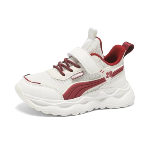 Kinder Turnschuhe Mädchen Jungen Sportschuhe Leicht Laufschuhe Atmungsaktiv Outdoor Fitnessschuhe Sneaker Schuhe Hallenschuhe Basketballschuhe Walkingschuhe Jungenschuhe Unisex Weinrot 29EU von Twinice