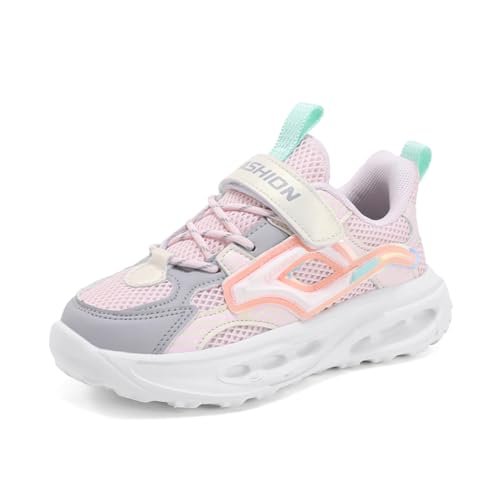 Kinder Turnschuhe Sneakers Freizeit Schuhe Jungen Mädchen Leicht Klettverschluss Sportschuhe Atmungsaktiv Mesh Rosa 29EU von Twinice