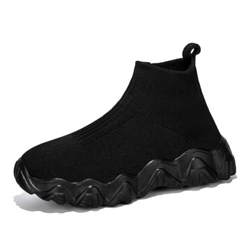Kinder Turnschuhe Sneakers Freizeit Schuhe Jungen Mädchen Leicht Klettverschluss Sportschuhe Atmungsaktiv Mesh Schwarz 30EU von Twinice