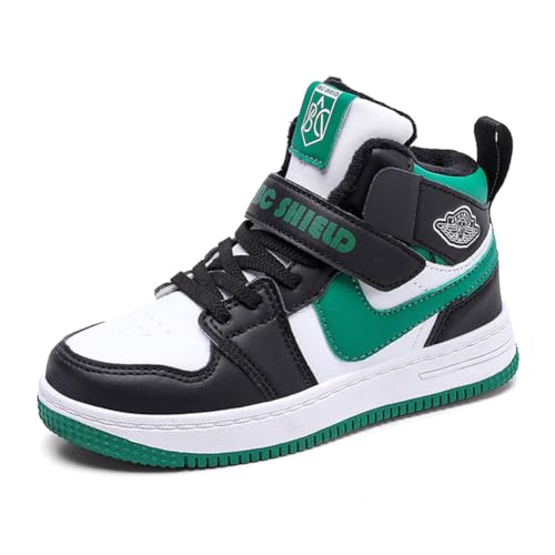 Kinder Winterstiefel Schneestiefel Warmfutter Wanderschuhe Jungen Stiefel Mädchen Baumwollschuhe Bequem Trekking Wanderstiefel Schwarz Grün 29 EU von Twinice