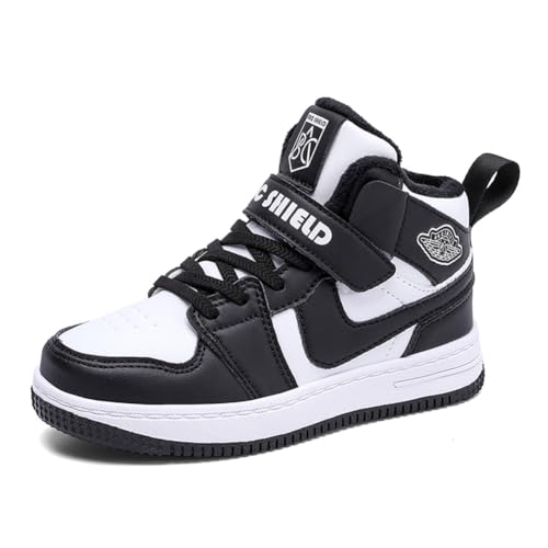 Kinder Winterstiefel Schneestiefel Warmfutter Wanderschuhe Jungen Stiefel Mädchen Baumwollschuhe Bequem Trekking Wanderstiefel Weiß Schwarz 28 EU von Twinice