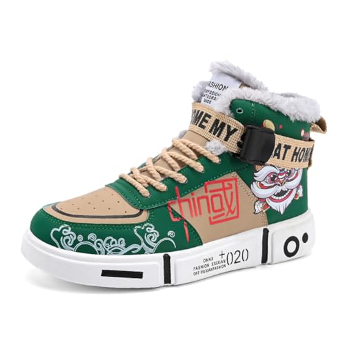 Kinder Winterstiefel Schneestiefel Warmfutter Wanderschuhe Jungen Stiefel Mädchen Baumwollschuhe Bequem Trekking Wanderstiefel grün 37EU von Twinice