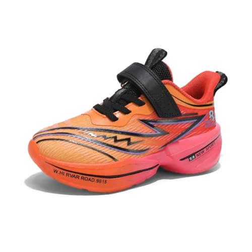 Kinderschuhe Jungen Sportschuhe Kinder Mädchen Atmungsaktiv Laufschuhe Outdoor Turnschuhe Sneaker Freizeit Leicht Hallenschuhe Orange 36EU von Twinice