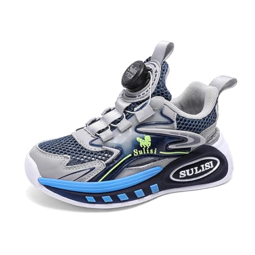 Kinderschuhe Jungen Sportschuhe Kinder Mädchen Laufschuhe Outdoor Atmungsaktiv Turnschuhe Sneaker Freizeit Leicht Hallenschuhe Blau 29EU von Twinice
