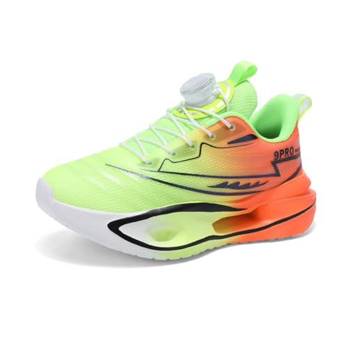 Kinderschuhe Jungen Sportschuhe Kinder Mädchen Laufschuhe Outdoor Turnschuhe Atmungsaktiv Sneaker Freizeit Leicht Hallenschuhe Orange 33EU von Twinice