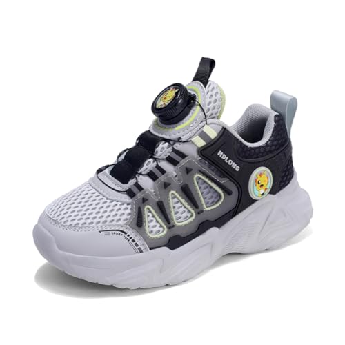 Kinderschuhe Jungen Sportschuhe Kinder Mädchen Laufschuhe Outdoor Turnschuhe Atmungsaktiv Sneaker Freizeit Leicht Hallenschuhe grau 32EU von Twinice