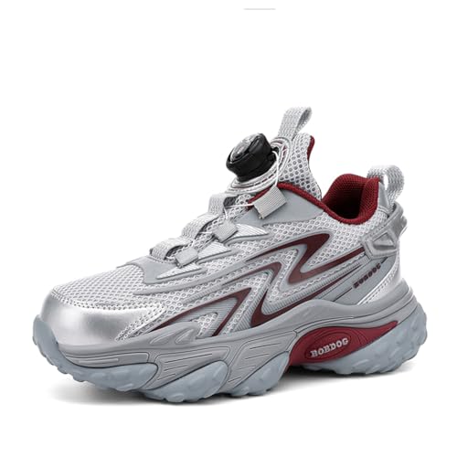 Kinderschuhe Jungen Sportschuhe Kinder Mädchen Laufschuhe Outdoor Turnschuhe Atmungsaktiv Sneaker Freizeit Leicht Hallenschuhe grau 35EU von Twinice