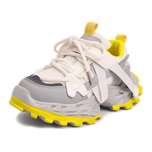 Kinderschuhe Wasserdichtes Leder Jungen Sportschuhe Mädchen Turnschuhe Laufschuhe Outdoor Walking Jogging Running Fitnesss Tennis rutschfest Hallenschuhe Cremefarben EU 32 von Twinice
