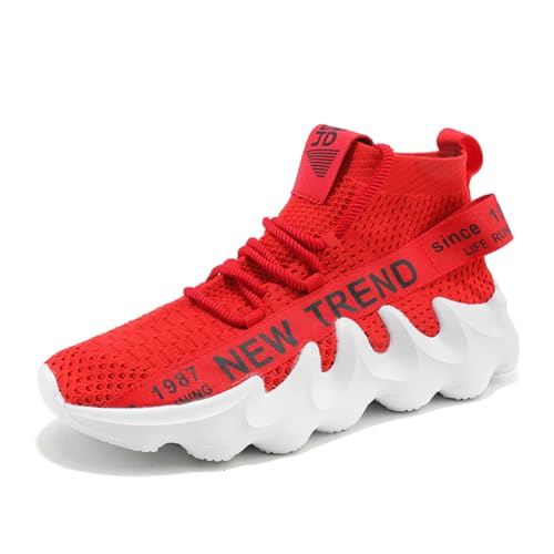 Laufschuhe Herren Extra Weite Sportschuhe Atmungsaktiv Turnschuhe Outdoor Joggingschuhe Freizeit Straßenlaufschuhe rutschfest Turnschuhe Rot EU 45 von Twinice