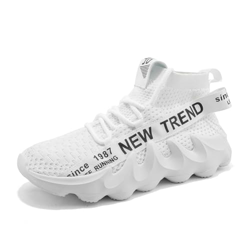 Laufschuhe Herren Extra Weite Sportschuhe Atmungsaktiv Turnschuhe Outdoor Joggingschuhe Freizeit Straßenlaufschuhe rutschfest Turnschuhe Weiß EU 43 von Twinice
