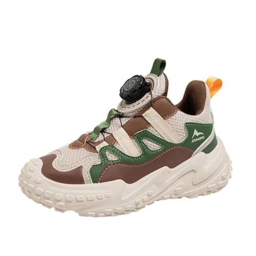 Laufschuhe Kinder Sneaker Turnschuhe Jungen Mädchen Mode Sportschuhe Atmungsaktiv Bequem Khaki 32EU von Twinice