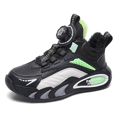 Schuhe Jungen Kinder Turnschuhe Mädchen warm Sneaker Hallenschuhe Sportschuhe Laufschuhe Schwarz Grün 33 EU von Twinice