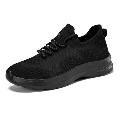 Slip On Sneaker Damen | Schuhe zum Reinschlüpfen ohne Schnürsenkel | Elastischer Bund & Leichte Sohle | Bequeme Freizeitschuhe für Büro/Reise Schwarz EU 42 von Twinice