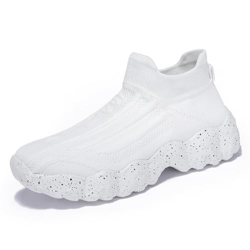 Slip On Sneakers Herren Damen Nurse Schuhe Walkingschuhe Outdoor Turnschuhe Sportschuhe Gym Bequem Leichte Schuhe Atmungsaktiv Freizeitschuhe Memory Foam Fitness Sporthalle Weiß EU 44 von Twinice