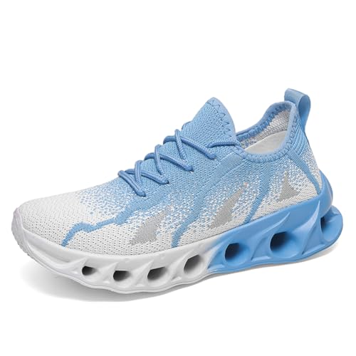 Sneaker Herren Damen Turnschuhe Laufschuhe Sportschuhe Joggingschuhe Running Schuhe Walkingschuhe Outdoor Straßenlaufschuhe Luftpolster Atmungsaktiv Blau EU 37 von Twinice