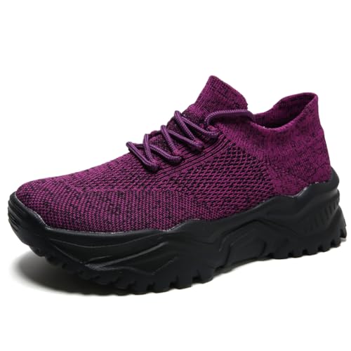 Sneaker Herren Damen Turnschuhe Laufschuhe Sportschuhe Joggingschuhe Running Schuhe Walkingschuhe Outdoor Straßenlaufschuhe Luftpolster Atmungsaktiv Lila EU 38 von Twinice