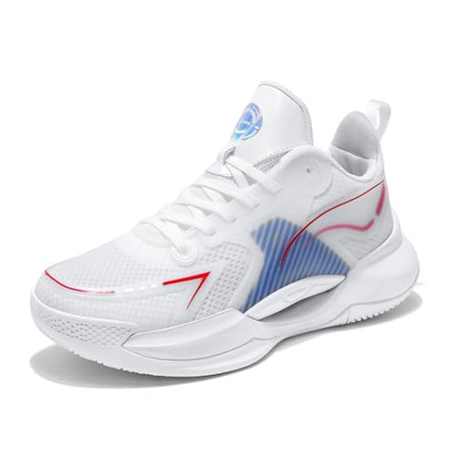 Sneaker Herren Damen Turnschuhe Laufschuhe Sportschuhe Joggingschuhe Running Schuhe Walkingschuhe Outdoor Straßenlaufschuhe Luftpolster Atmungsaktiv Weiß, Rot 37EU von Twinice