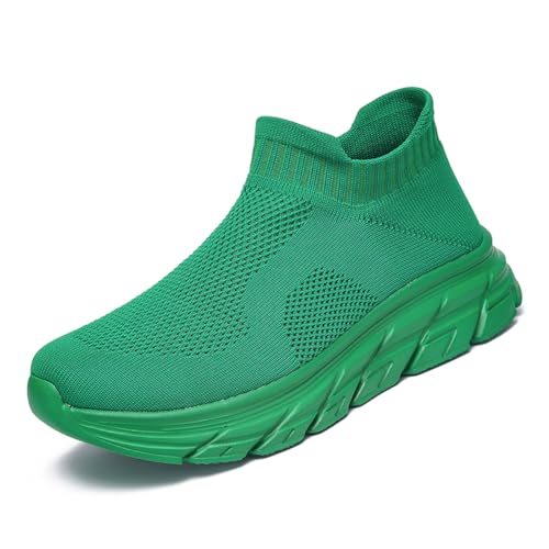 Sneaker Herren Damen Turnschuhe Laufschuhe Sportschuhe JoggingschuheWalkingschuhe Running Schuhe Outdoor Straßenlaufschuhe Luftpolster Atmungsaktiv Grün 35EU von Twinice