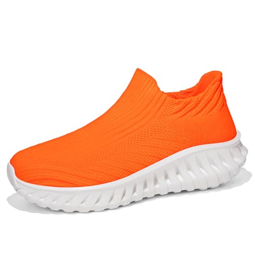 Sneaker Herren Damen Turnschuhe Laufschuhe Sportschuhe JoggingschuheWalkingschuhe Running Schuhe Outdoor Straßenlaufschuhe Luftpolster Atmungsaktiv Orange 45EU von Twinice