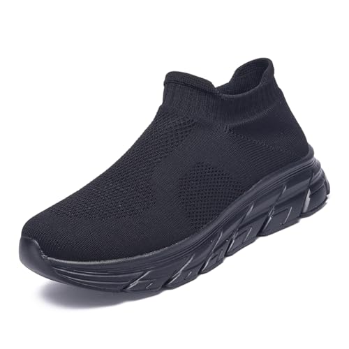 Sneaker Herren Damen Turnschuhe Laufschuhe Sportschuhe JoggingschuheWalkingschuhe Running Schuhe Outdoor Straßenlaufschuhe Luftpolster Atmungsaktiv Schwarz 35EU von Twinice