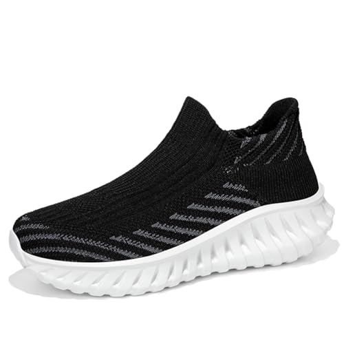 Sneaker Herren Damen Turnschuhe Laufschuhe Sportschuhe JoggingschuheWalkingschuhe Running Schuhe Outdoor Straßenlaufschuhe Luftpolster Atmungsaktiv Schwarz-Weiß 45EU von Twinice