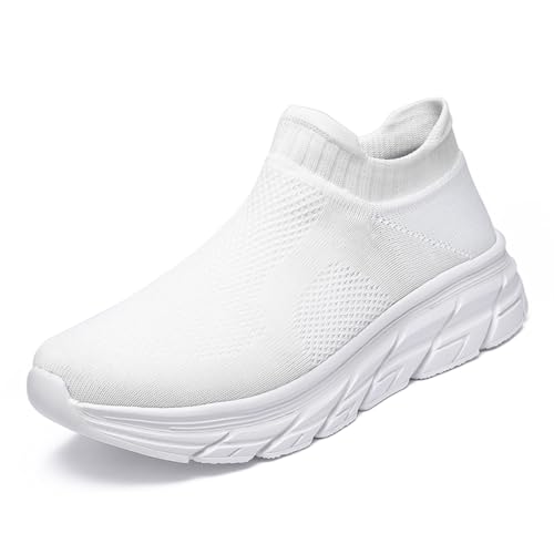 Sneaker Herren Damen Turnschuhe Laufschuhe Sportschuhe JoggingschuheWalkingschuhe Running Schuhe Outdoor Straßenlaufschuhe Luftpolster Atmungsaktiv Weiß 46EU von Twinice