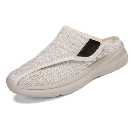 Twinice Damen Hausschuhe Herren Pantoffeln Winter Warme Weiche Slippers Plüsch Flauschige Flache Schuhe Beige 38EU von Twinice